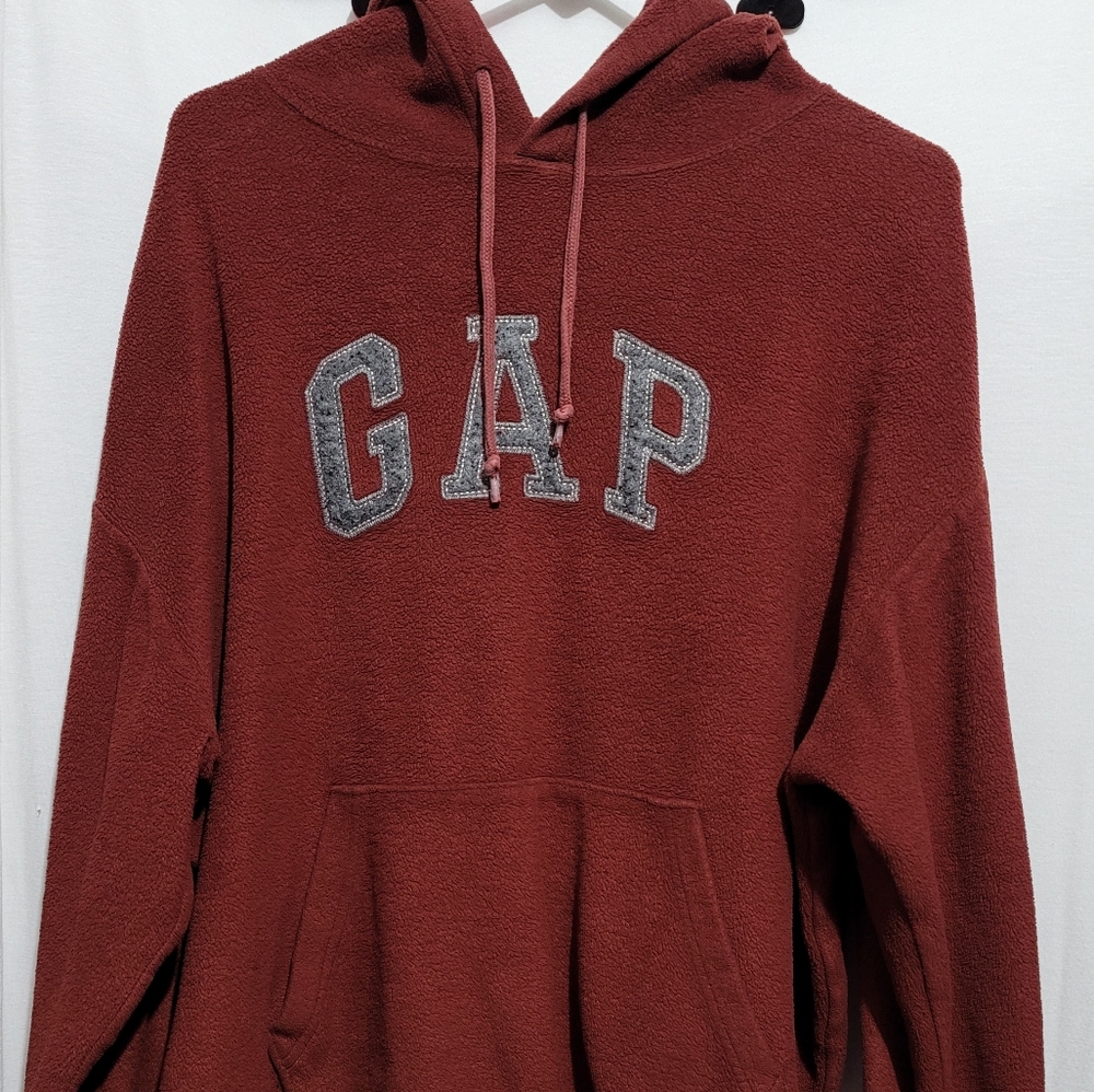 vintage y2k maroon gap sweatshirt hoodie pull on - Picture 12 of 14